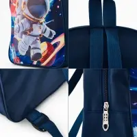 Рюкзак детский 27*10*30, отд на молнии, космос т-синий