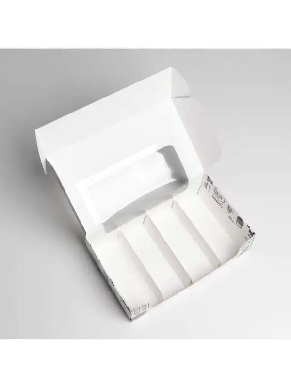 Коробка для эклеров, кондитерская упаковка, 5 вкладышей, MAN PATTERN, 25.2&times;15&times;7 см