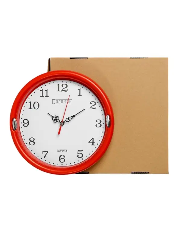 Часы настенные интерьерные &laquo;Соломон&raquo;, плавный ход, d=23 см, красные