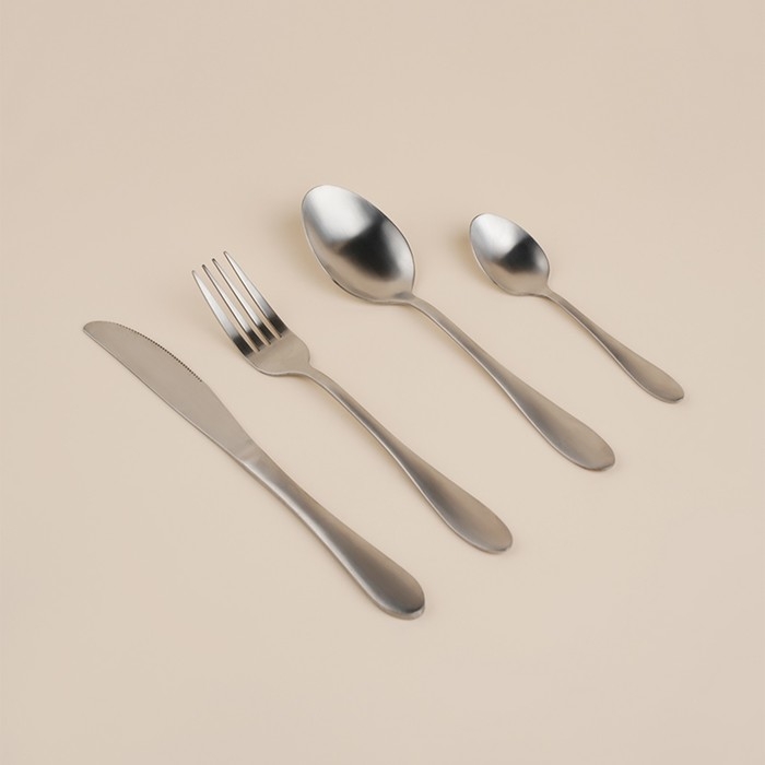 Набор столовых приборов из нержавеющей стали «Классик», 24 предмета, в коробке, цвет серебряный Набор столовых приборов из нержавеющей стали «Классик», 24 предмета, в коробке, цвет серебряный