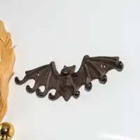Крючки настенные &laquo;Летучая мышь&raquo;, ключница декоративная, чугун, 24.2&times;7.5&times;1.6