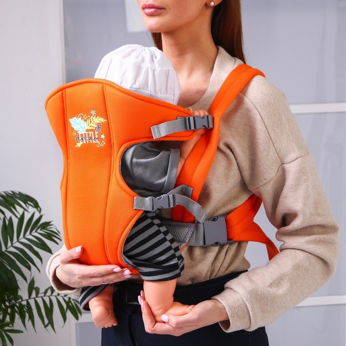 Рюкзак-кенгуру для малыша «Зайка», от 3 до 10 кг, оранжевый, Крошка Я