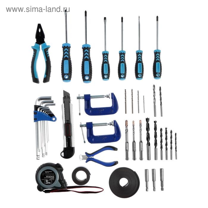 Набор инструментов в ящике ТУНДРА, универсальный, 64 предмета Набор инструментов в ящике ТУНДРА, универсальный, 64 предмета