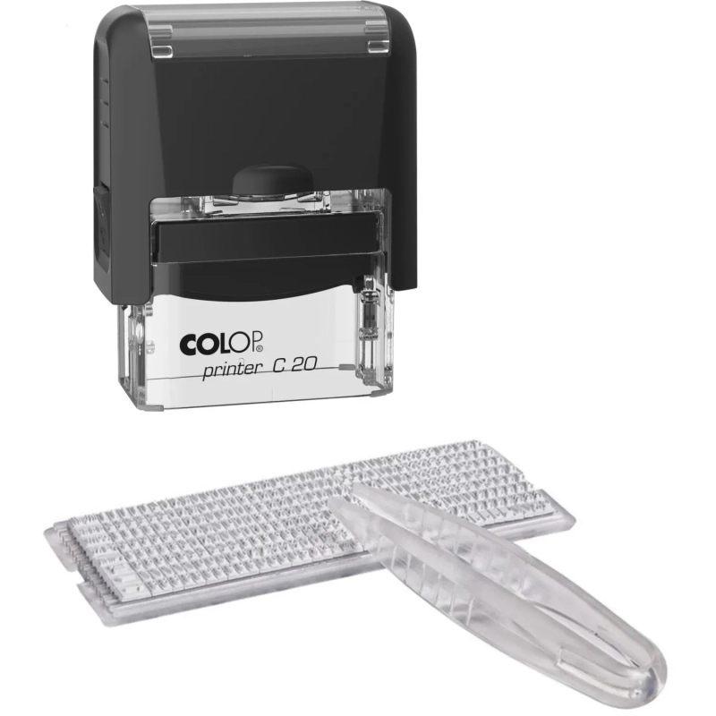 Штамп самонаборный NEW Printer С20-Set 4 стр.14х38мм 1 касса корпус черный