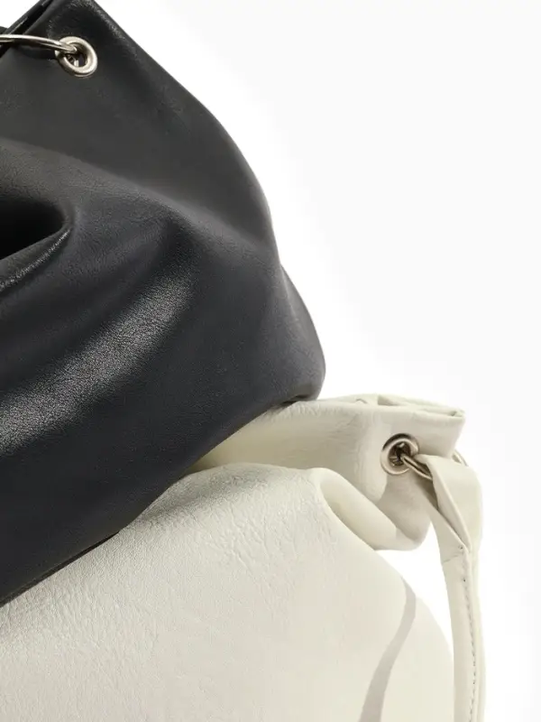 Сумка - мешок женская TEXTURA, на молнии, 36&times;10&times;28 см, чёрная