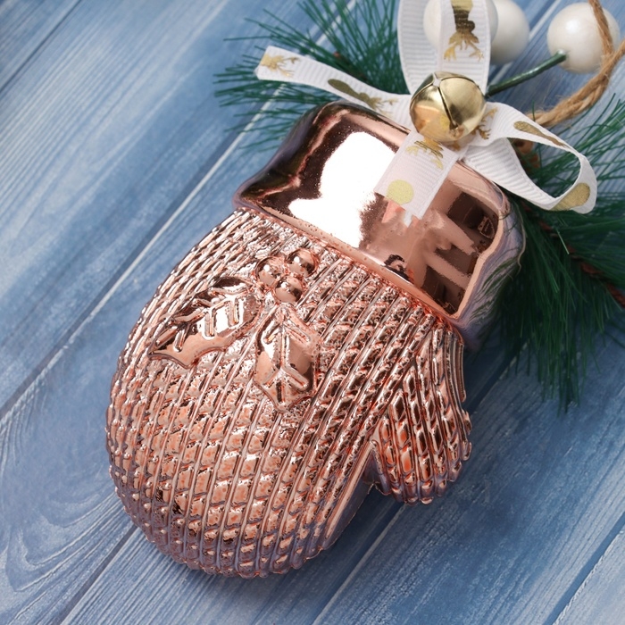 Украшение ёлочное Украшение ёлочное "Руковичка с ягодками" 12х6,5 см, розовый