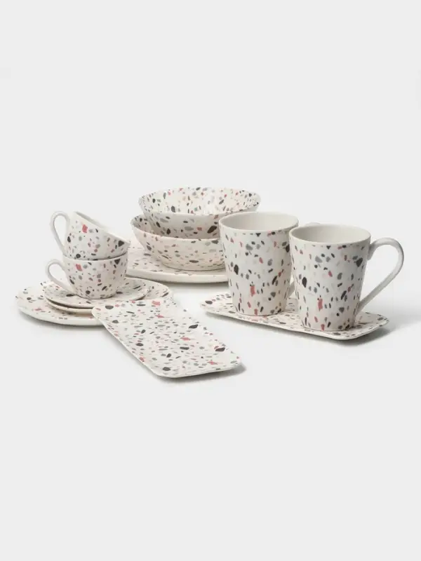 Набор кружек Magistro Terazzo, 350 мл, 2 шт., фарфор, белый