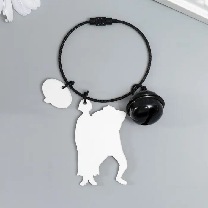 Брелок акрил на тросе с колокольчиком Брелок акрил на тросе с колокольчиком "Парочка. Миллениалы" 10х5 см