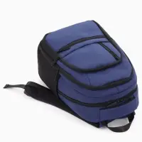 Рюкзак школьный, 2 отделения, 5 карманов, водонепроницаемое дно, 26&times;14&times;39 см, синий