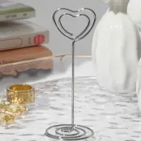 Подставка под ценник, фото &laquo;Сердце&raquo;, с зажимом, 3.3&times;3.3&times;8.3 см, цвет серебро