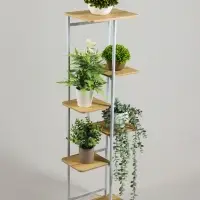 Подставка для цветов Greengo, 6 полок, 36&times;23&times;106 см, напольная, каркас металл, полки МДФ, белая