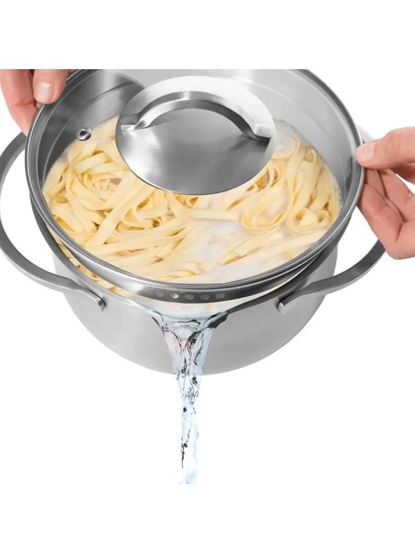 Кастрюля 6 л со стеклянной крышкой 24 см Solid-24С, индукция