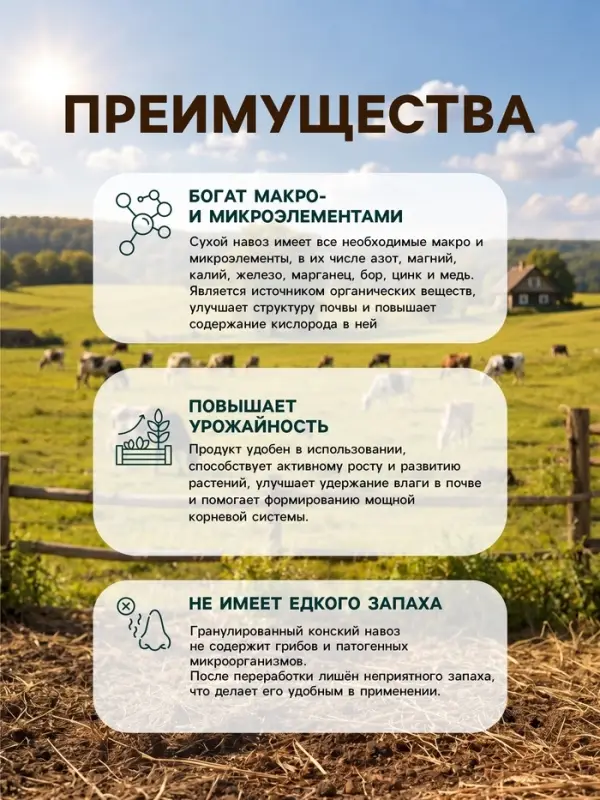 Удобрение &laquo;Конский Навоз&raquo; гранулированный, 2 л