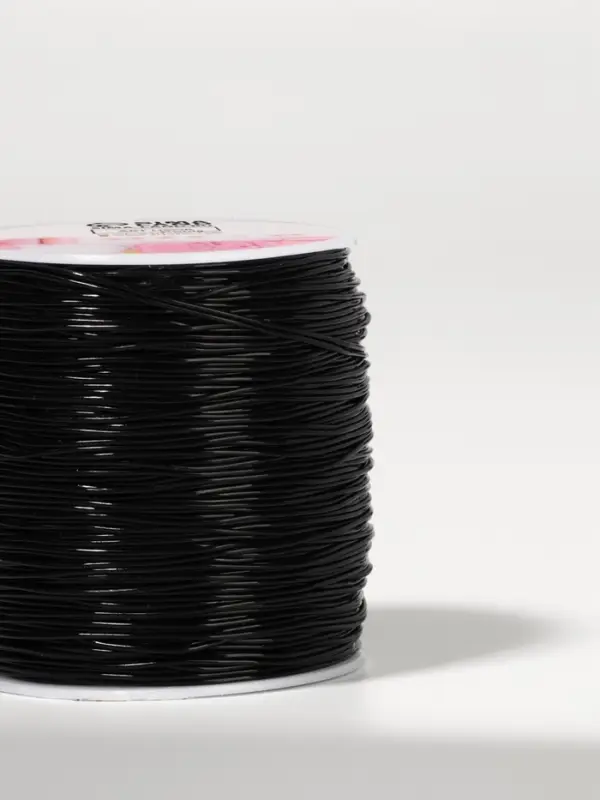 Нить для плетения, эластичная, 100&plusmn;1 м, d=0.8 мм, чёрная