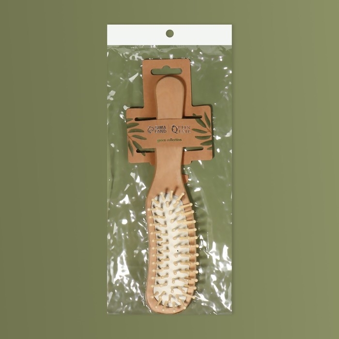 Расчёска массажная «Натурель», 5×23 (±1) см, цвет «светлое дерево»