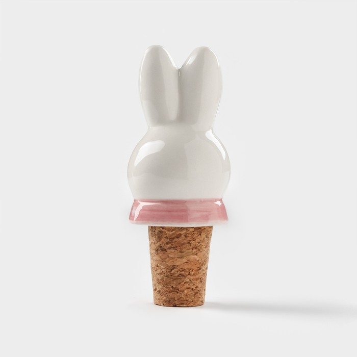 Пробка для бутылки Доляна «Зайка с бантиком», 3,5×9 см