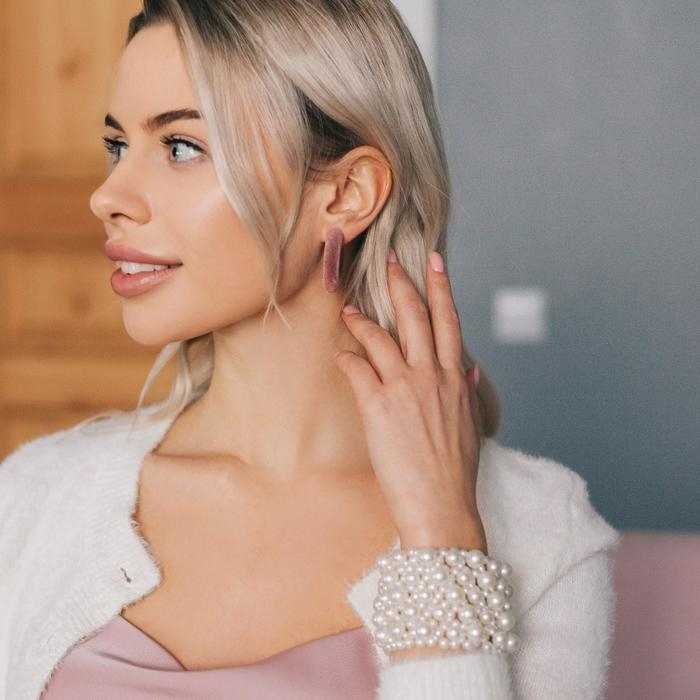 Браслет жемчуг «Зима» сплошной узор, цвет молочный, d=5 см Браслет жемчуг «Зима» сплошной узор, цвет молочный, d=5 см