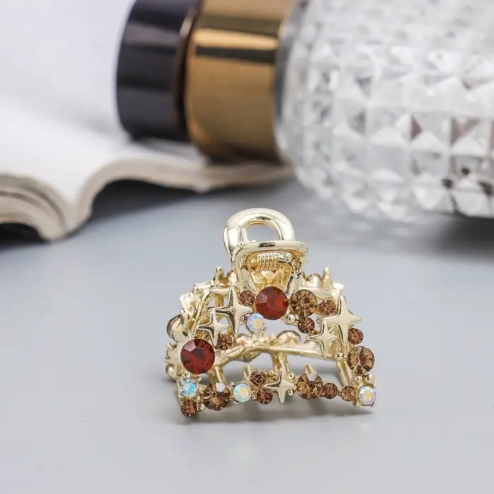 Крабик для волос &laquo;Селена галант&raquo;, дуга, 3 см, золотистый