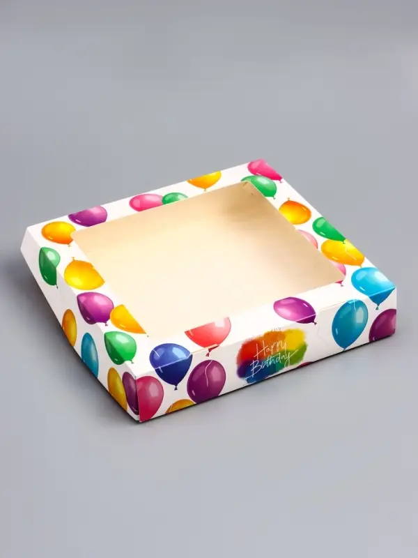 Коробка складная Happy Birthday, 20×20×4 см