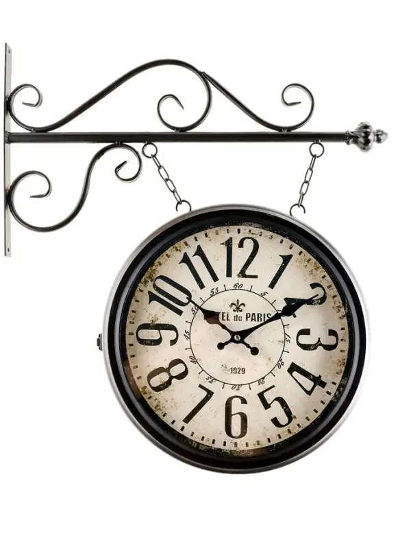 Часы настенные интерьерные &laquo;Вокзальные&raquo;, кварцевые, двусторонние, на подвесе, 55&times;50 см, от батареек 2&times;АА
