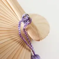 Веер дерево, текстиль h=21 см "Лепестки" сиреневый, с кисточкой