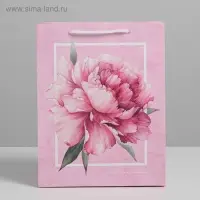 Пакет подарочный ламинированный, упаковка, «Пион», MS 18 х 23 х 8 см