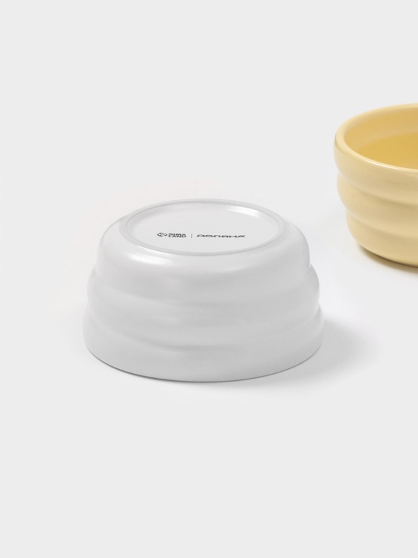 Салатники Доляна «Зефир», 250 мл, d=11 см, набор 2 шт, керамика, белые, жёлтые Салатники Доляна «Зефир», 250 мл, d=11 см, набор 2 шт, керамика, белые, жёлтые