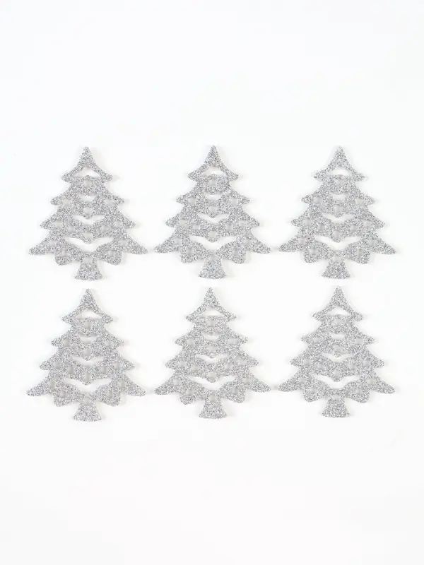 Декор Декор "Серебряные елочки", набор 6 шт.