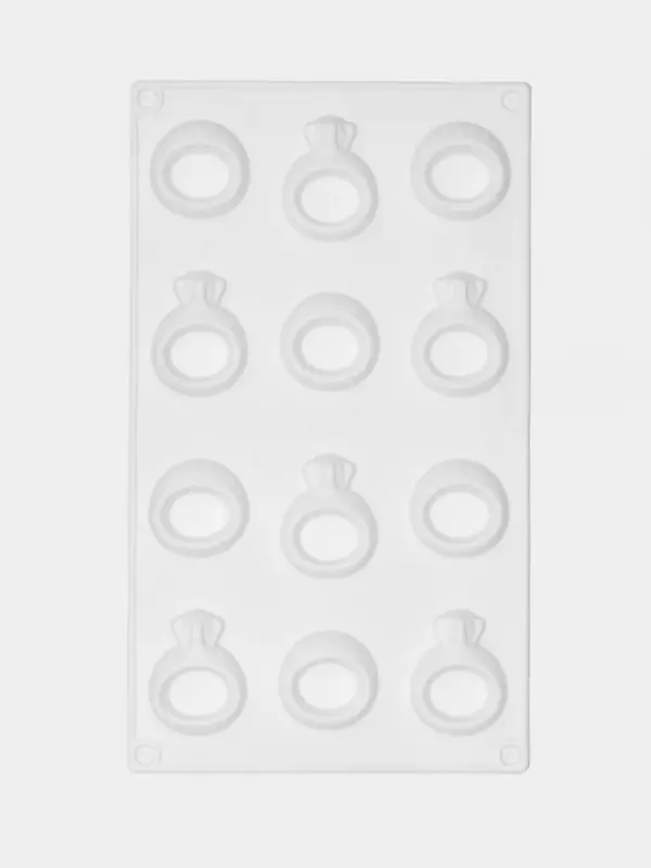 Форма для шоколада Доляна &laquo;Колечки&raquo;, силикон, 27.9&times;16.1&times;1 см, белая