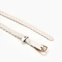 Ремень жен 03-01-01-01, Июнь2501, 1,8*0,3*110 см, без винта, пряж золото, 1 прокол, белый Ремень жен 03-01-01-01, Июнь2501, 1,8*0,3*110 см, без винта, пряж золото, 1 прокол, белый