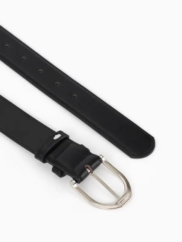 Ремень женский, 3.5&times;110 см, 1 прокол, серебристая пряжка, без винта, чёрный