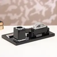 Набор настольный, органайзер 4 в 1 с визитницей и часами, 34&times;17&times;13 см