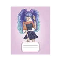 Тетрадь 18 листов в клетку Calligrata "Аниме 07", обложка мелованная бумага, ВД-лак, блок офсет, белизна 95%, МИКС