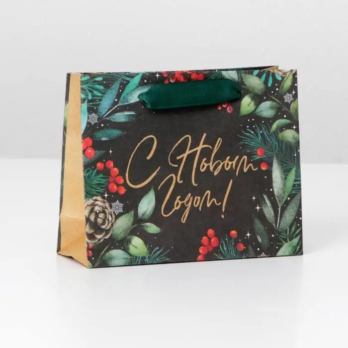 Пакет подарочный новогодний крафтовый «Волшебный праздник», S 15 х 12 х 5.5 см Пакет подарочный новогодний крафтовый «Волшебный праздник», S 15 х 12 х 5.5 см