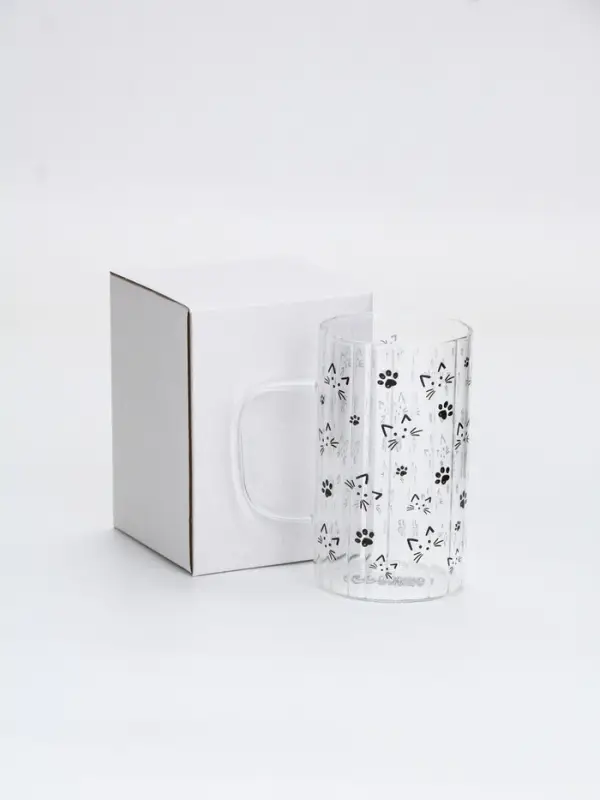 Кружка стеклянная «Кот», 350 мл
