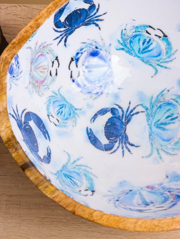 Салатник "Крабы" дерево манго 23х23х10,5 см