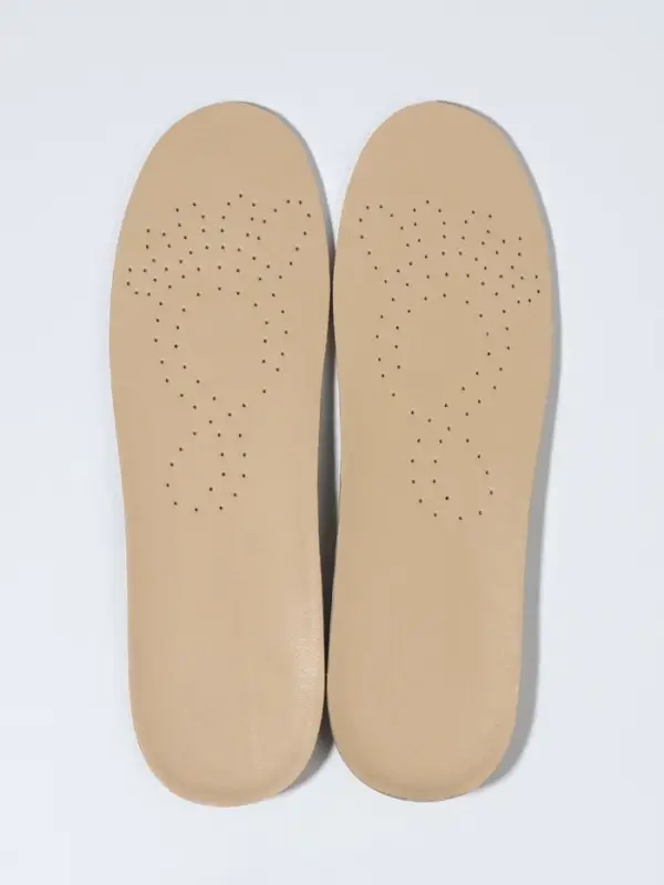 Стельки для обуви, натуральная кожа, универсальные, р-р RU до 39 (р-р Пр-ля до 40), 25.5 см, пара, серые