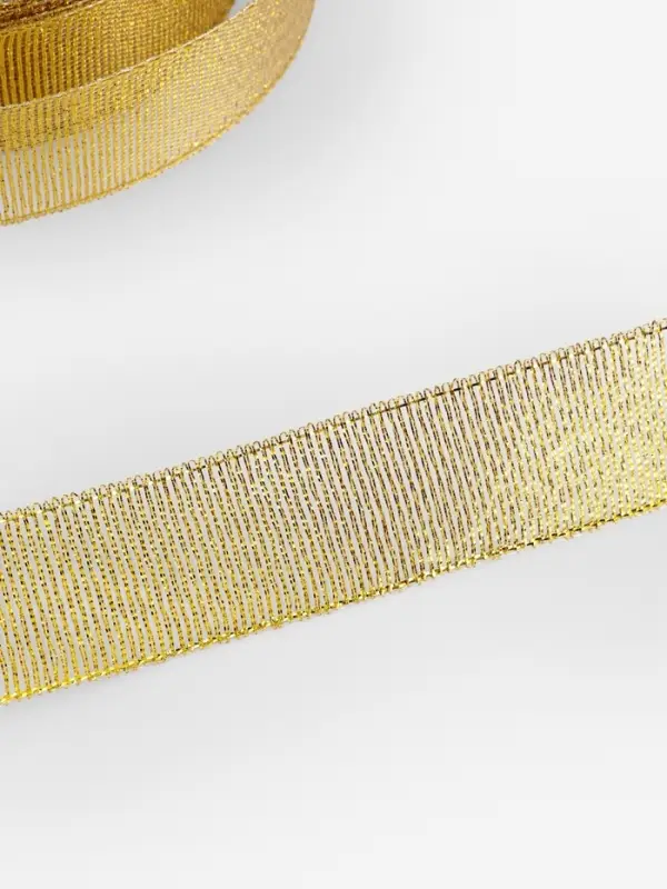 Лента парчовая, 20 мм, 23&plusmn;1 м, цвет золотой