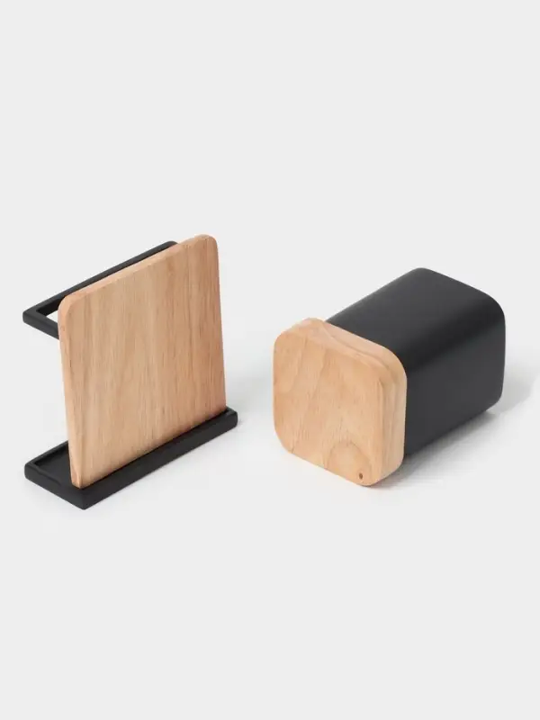 Аксессуары для ванной &laquo;Агат&raquo;, 4 предмета: дозатор, мыльница, 2 стакана, чёрные