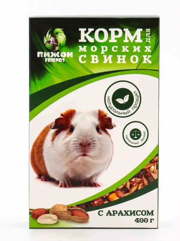 Корм &laquo;Пижон&raquo; для морских свинок, с орехами, 400 г
