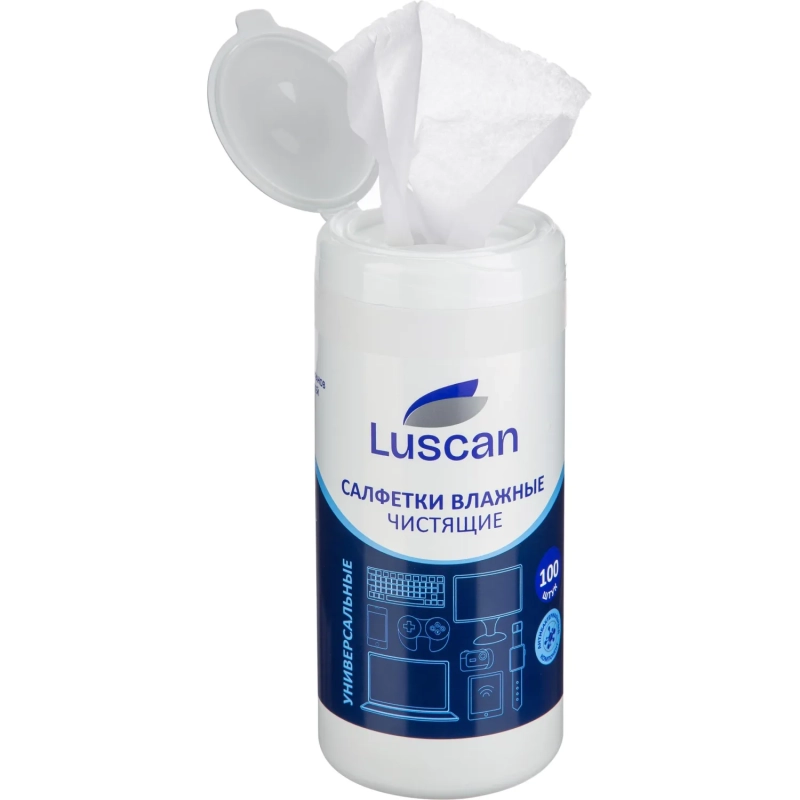 Салфетки универс Luscan, туба, а/бакт, 100 шт, 130х170