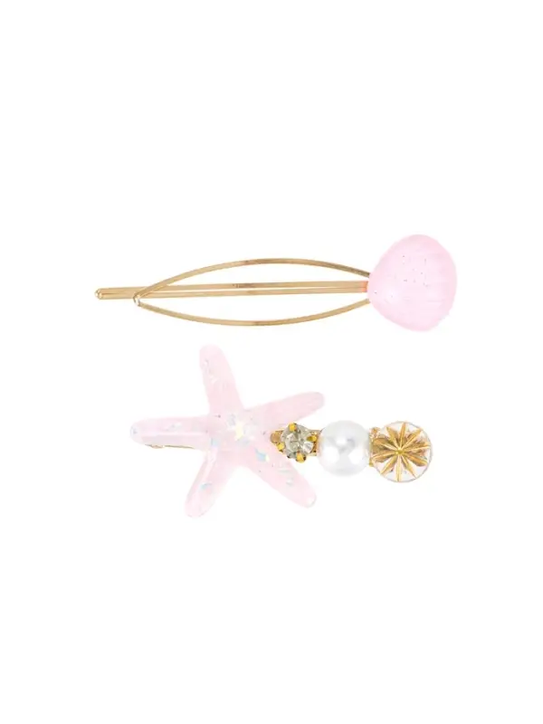 Набор для волос "Морская звезда" (1 зажим, 1 невидимка) 7 см, розовый