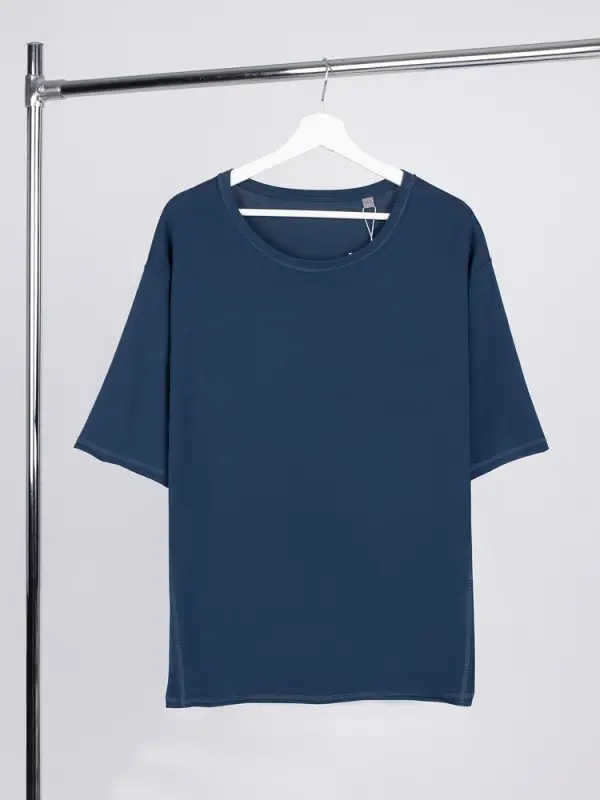 Футболка оверсайз унисекс Vozduh, темно-синяя, размер XS/S Футболка оверсайз унисекс Vozduh, темно-синяя, размер XS/S