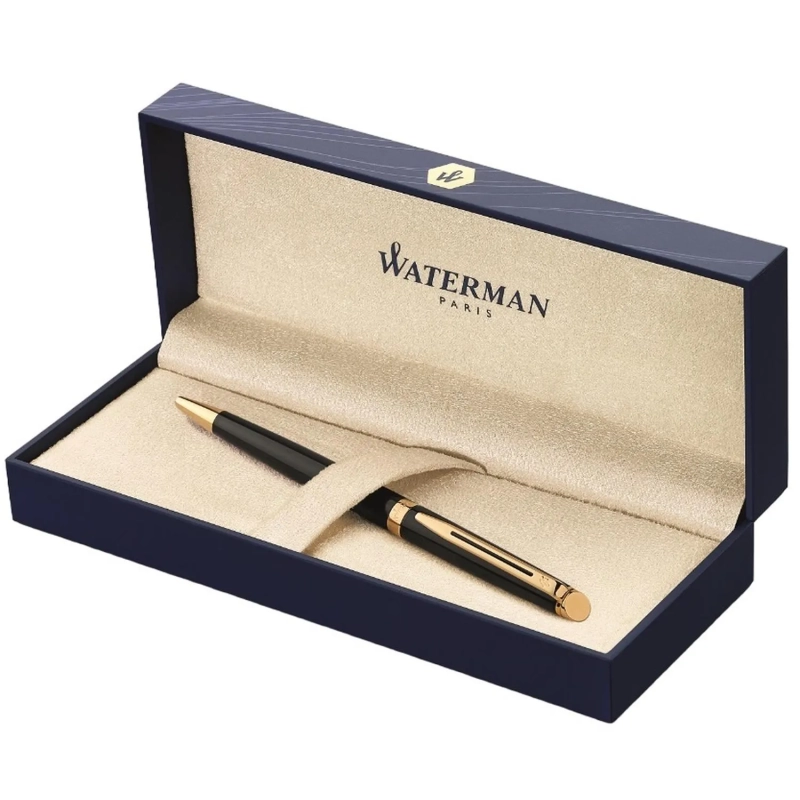 Ручка шариковая WATERMAN HEMISPHERE&nbsp; черн лак с позол,лин.сред,син S0920670
