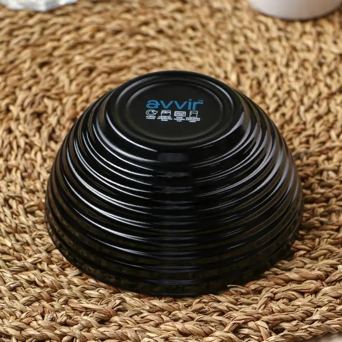 Миска Avvir Carve, 430 мл, d=13 см, стеклокерамика, цвет чёрный Миска Avvir Carve, 430 мл, d=13 см, стеклокерамика, цвет чёрный