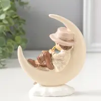 Сувенир полистоун "Мальчик на месяце играет на трубе" 13 см