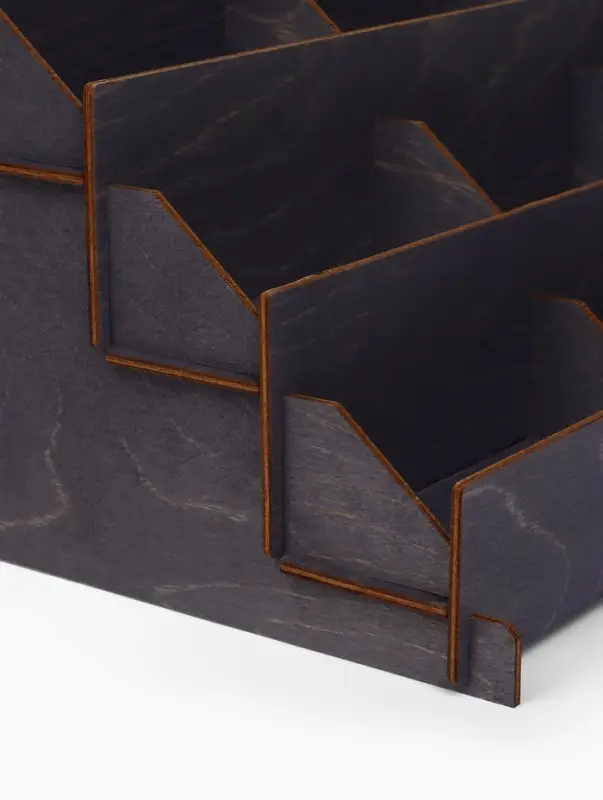 Подставка под открытки 12 ячеек по 12 см, 38.1&times;23&times;25 см, толщина 3 мм, коричневый