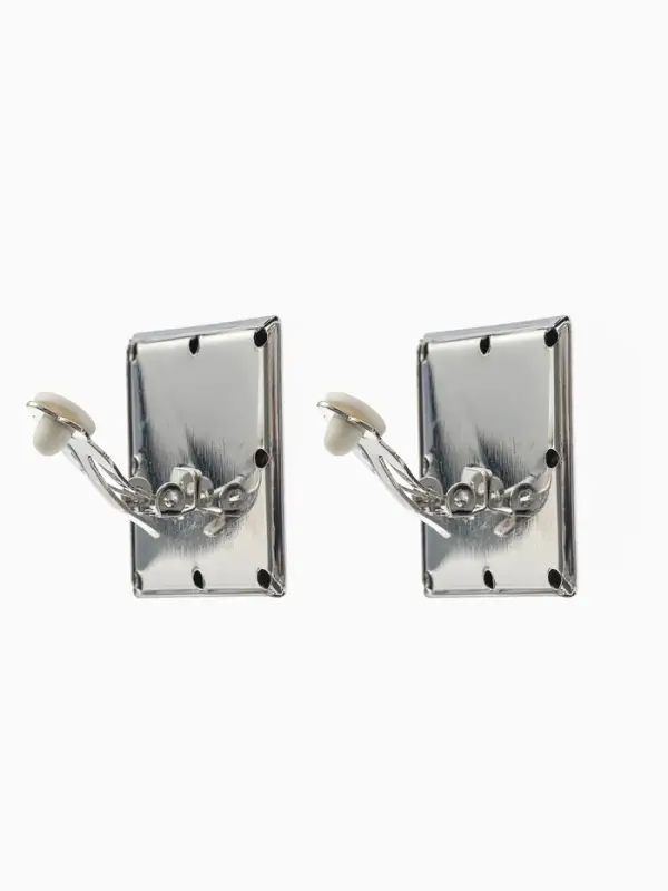 Серьги клипсы для ушей QF &laquo;Тренд. Квадрат&raquo;, металл, цвет серебро