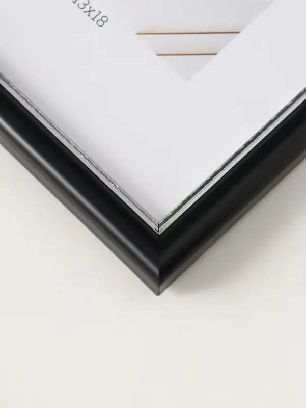 Фоторамка для фото 13&times;18 см &laquo;МИРАМ&raquo;, пластик, чёрный с серебром, (пластиковый экран)