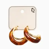 Серьги большие &laquo;Стиль. Полукольцо&raquo;, акрил, коричневые в золоте